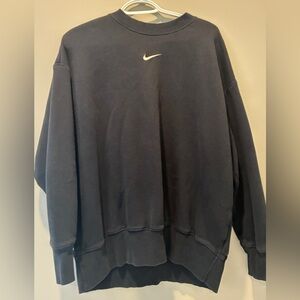 Nike Vintage Faded Black Crewneck Sweater Size M Center Swoosh